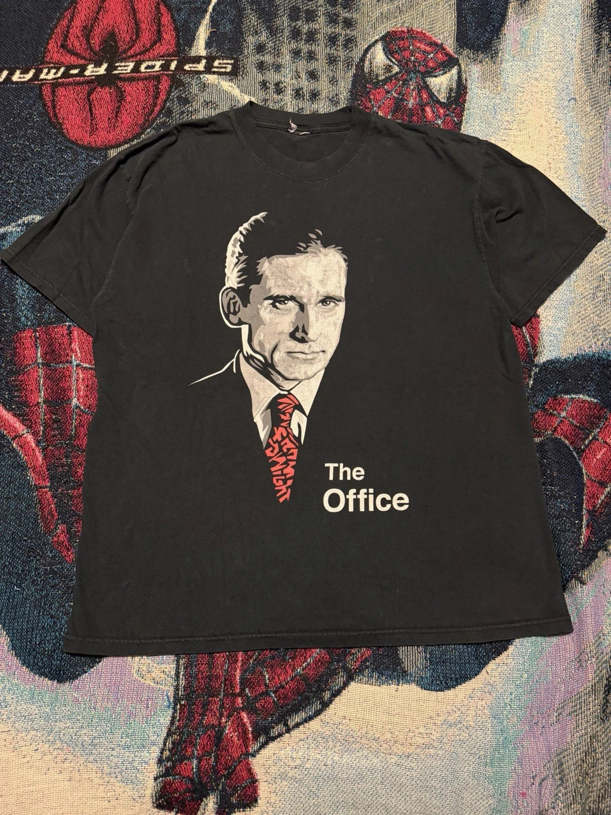 Vintage Y2K Michael Scott The Office Shirt Black Men's XL Big Face Show Promo
