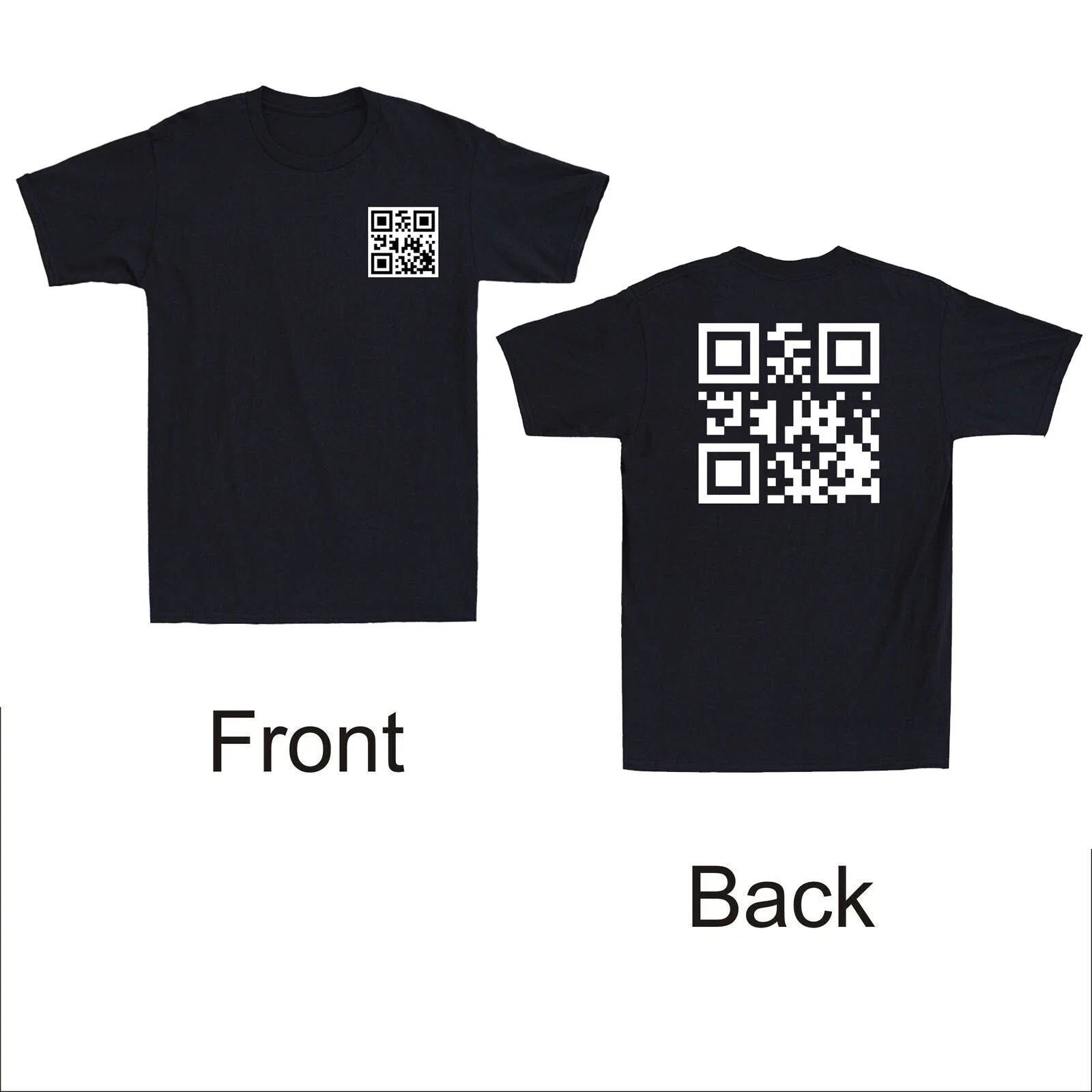 Fuc k You Q R Code Funny QR Code Meme Joke Quote Gift Front & Back Men's T-Shirt