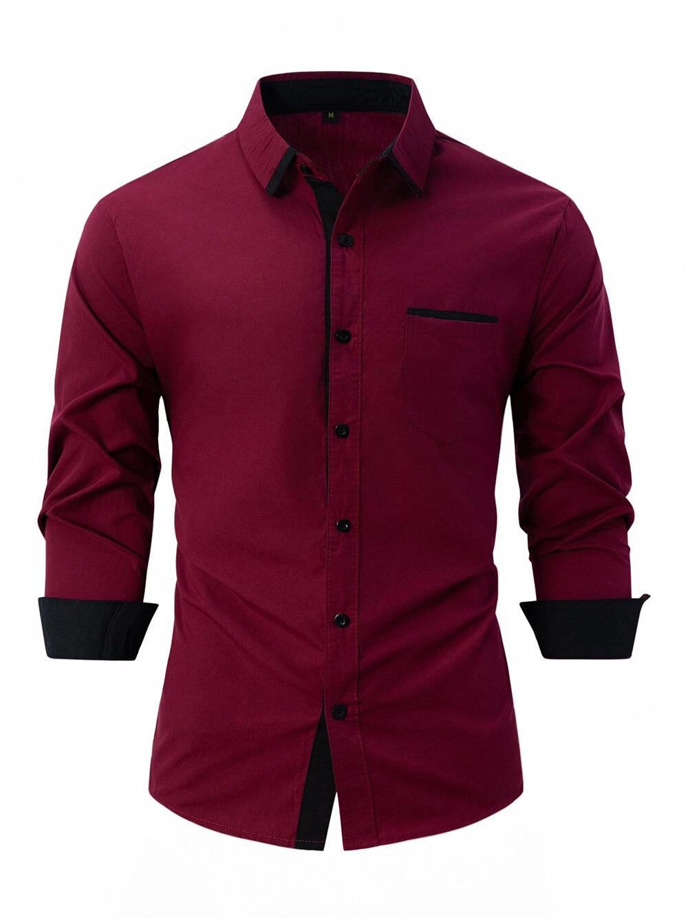 Men's Business Shirt Casual Slim Shirts Long Sleeve Button Down Tops Blouse