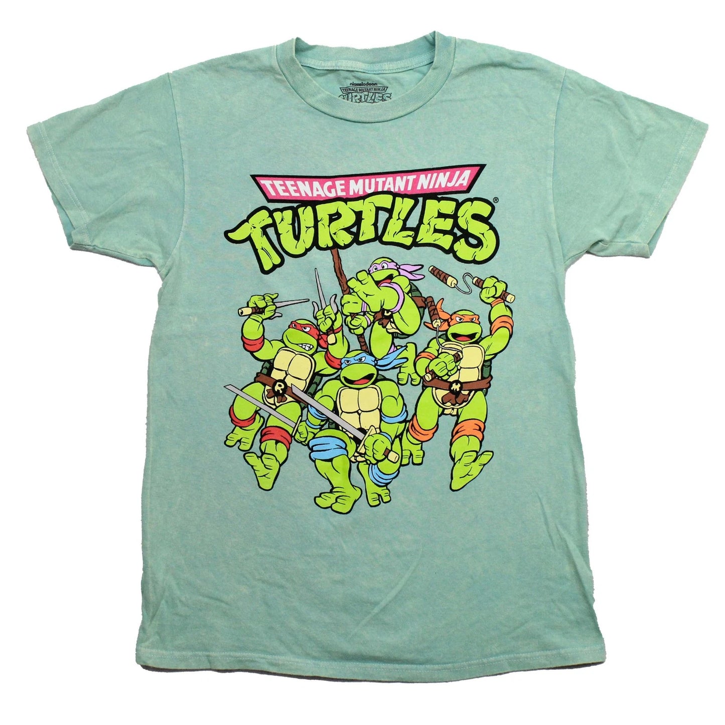 Teenage Mutant Ninja Turtles New Adult T-Shirt -  Cartoon Cast Rushing