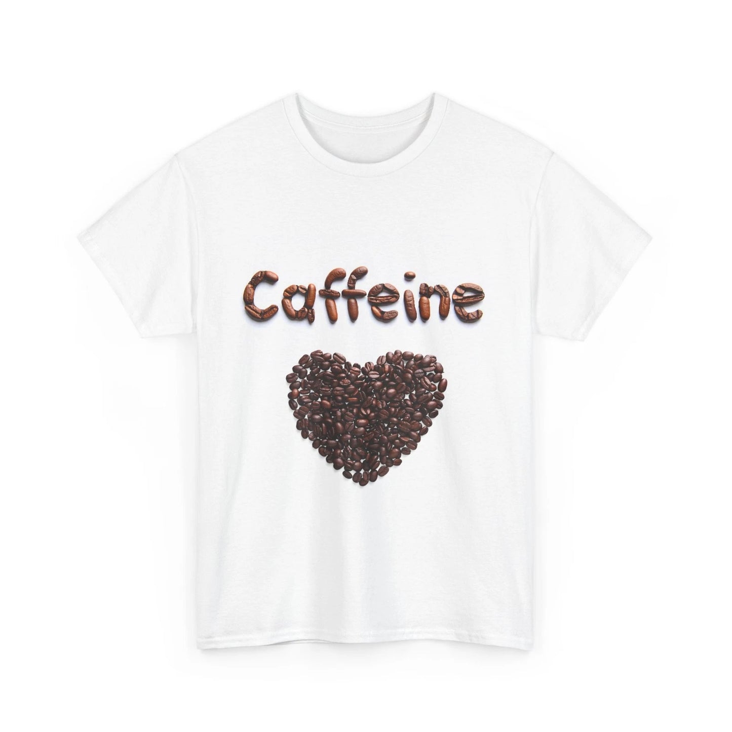Caffeine Lover Cotton Tee, Printed With Coffee beans, Best Coffee Lover Tshirt