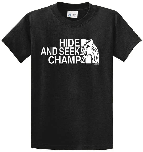 Hide And Seek Champ Cotton Printed Tee Shirt Regular and Big and Tall Sizes