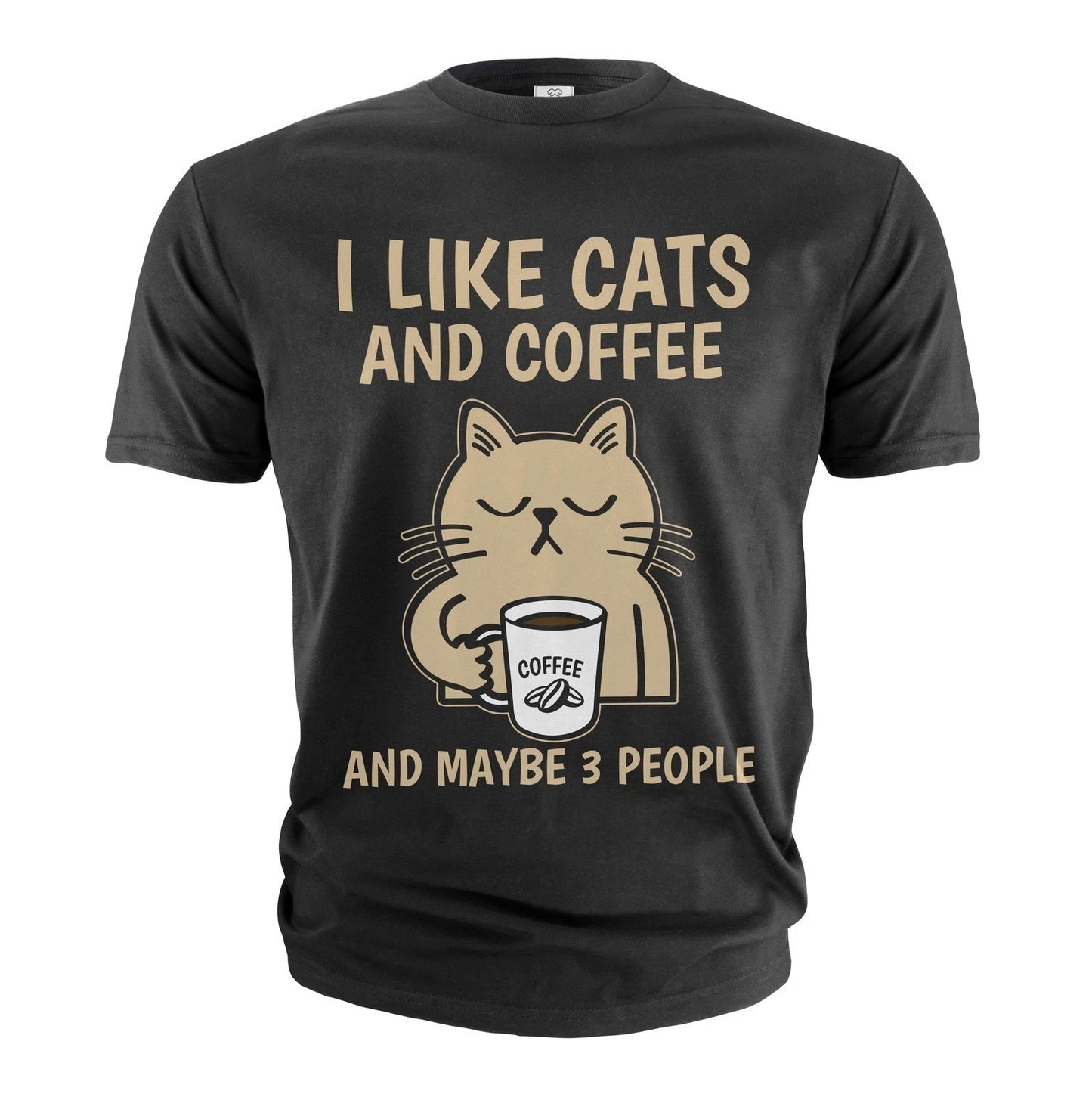 Funny Coffee and Cats T-shirt I like cats coffee and maybe 3 people shirt, S-5XL