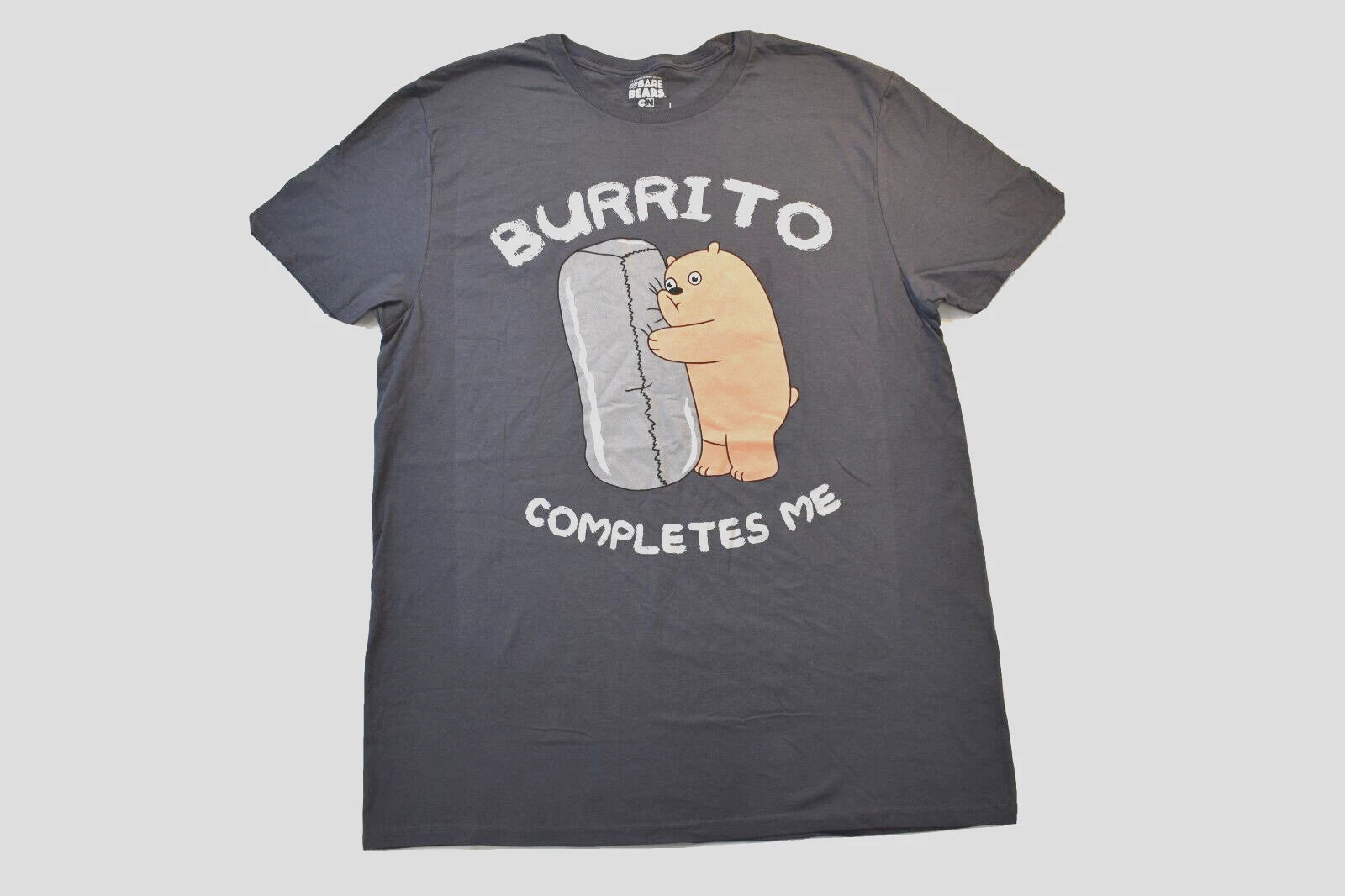 Cartoon Network Mens We Bare Bears Burrito Completes Me Funny Shirt New Large