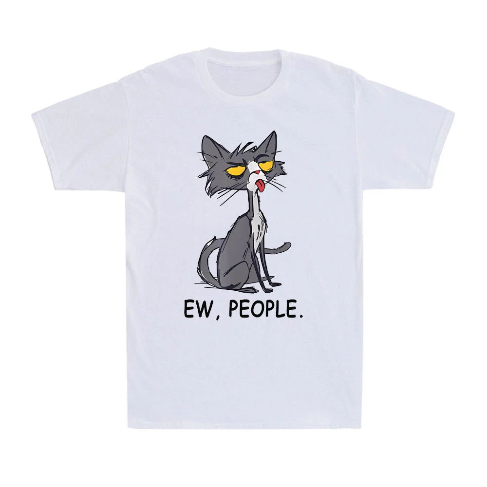 Ew People Funny Cat Meowy Cat Animal Lovers Gift Novelty Men's Cotton T-Shirt