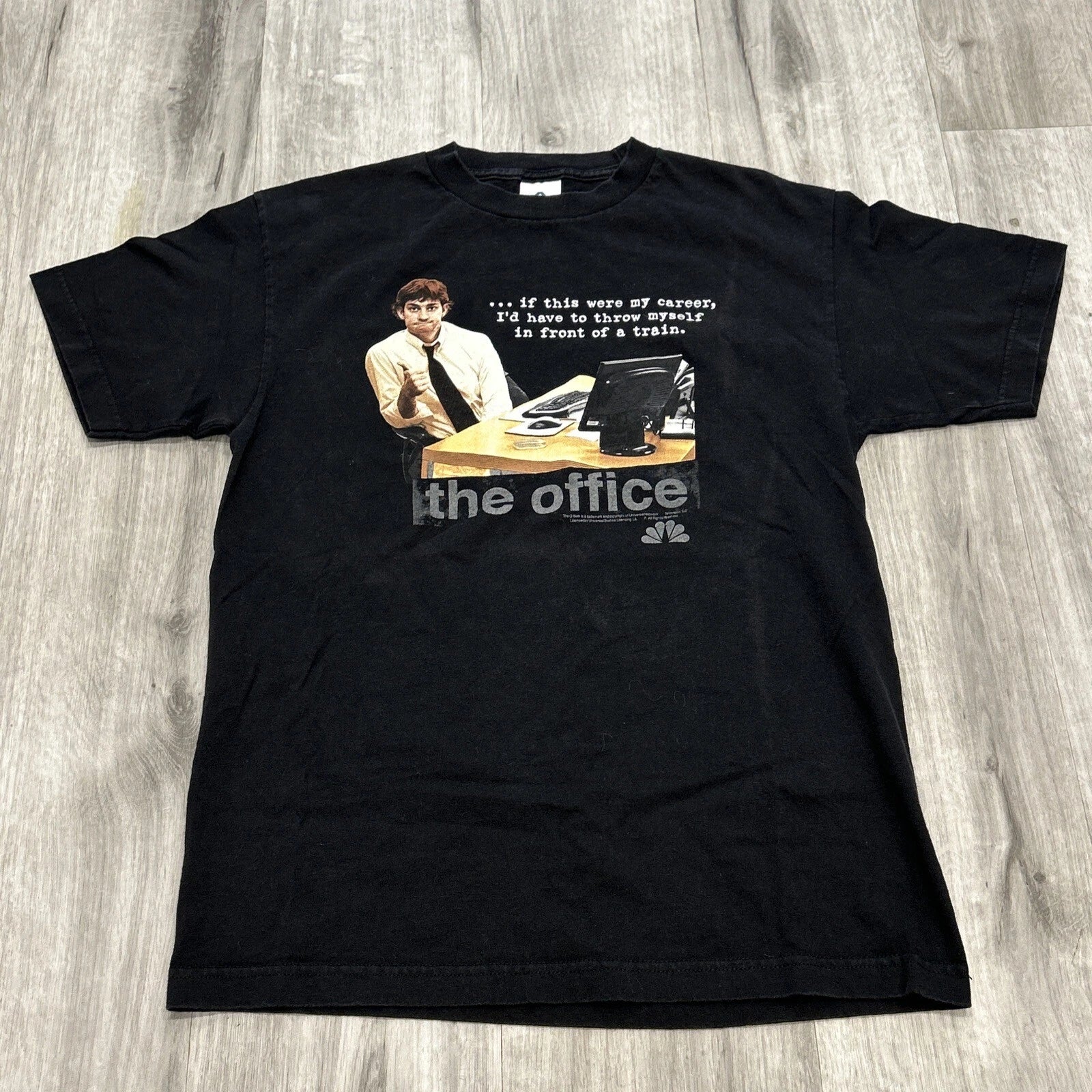 Vintage The Office Jim Halpert Promo T-Shirt Size M  Black Y2K -  NBC