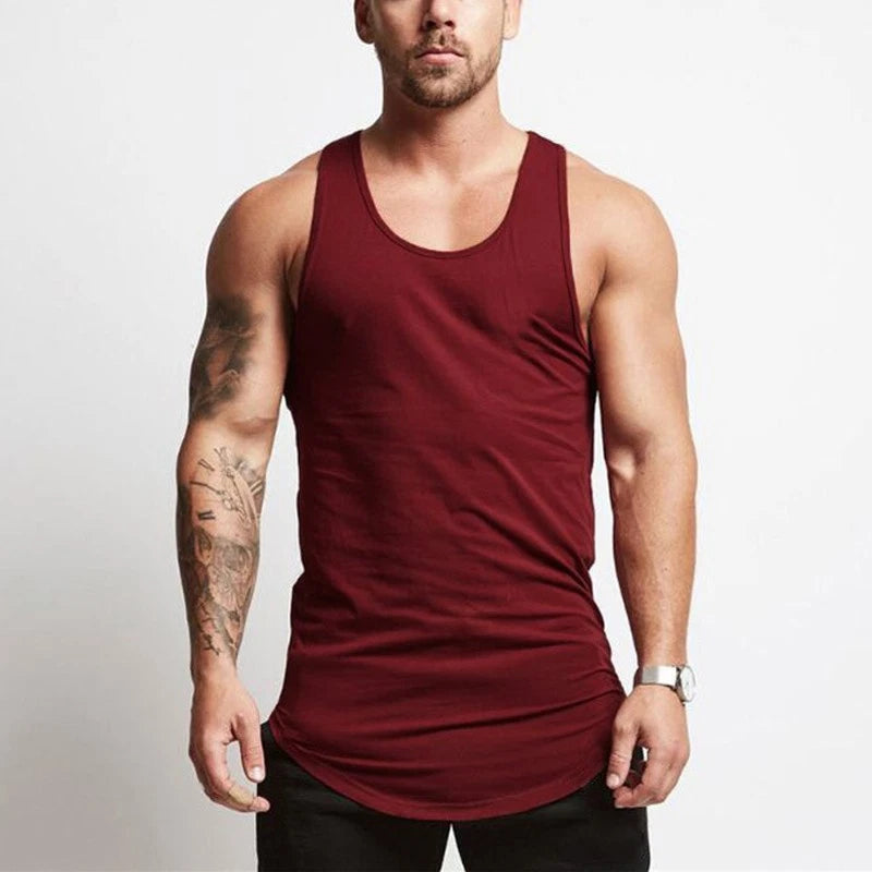 Tunic Tank Tops Tees T-Shirt Vestworkout Singlet Men Bodybuilding Muscle *