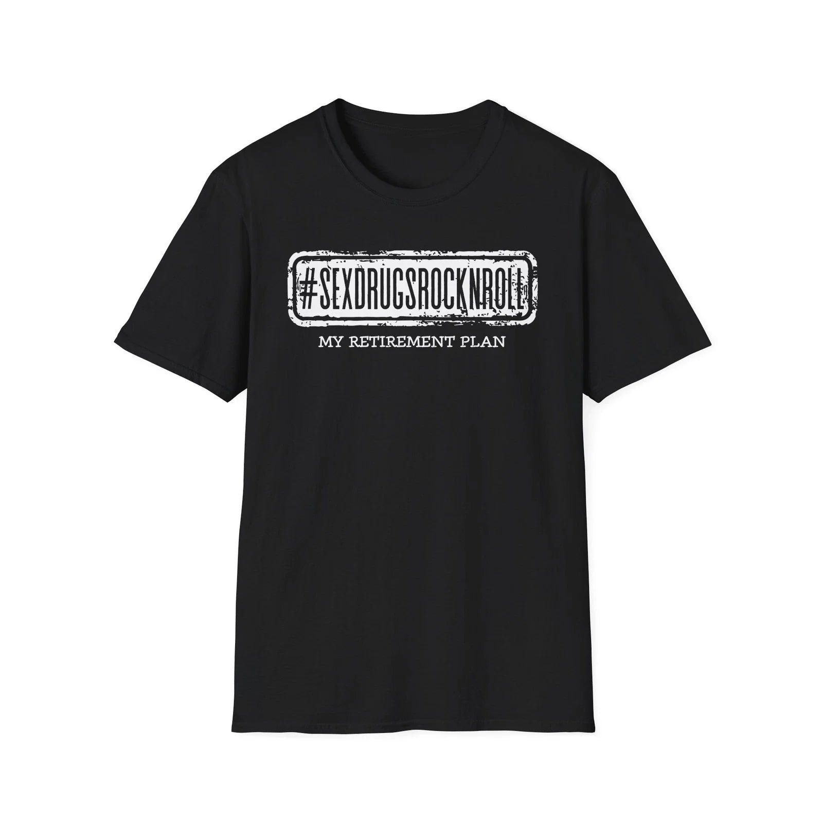 Vintage “#SEXDRUGSROCKNROLL My Retirement Plan” Shirt, Funny Sarcastic Rock Tee
