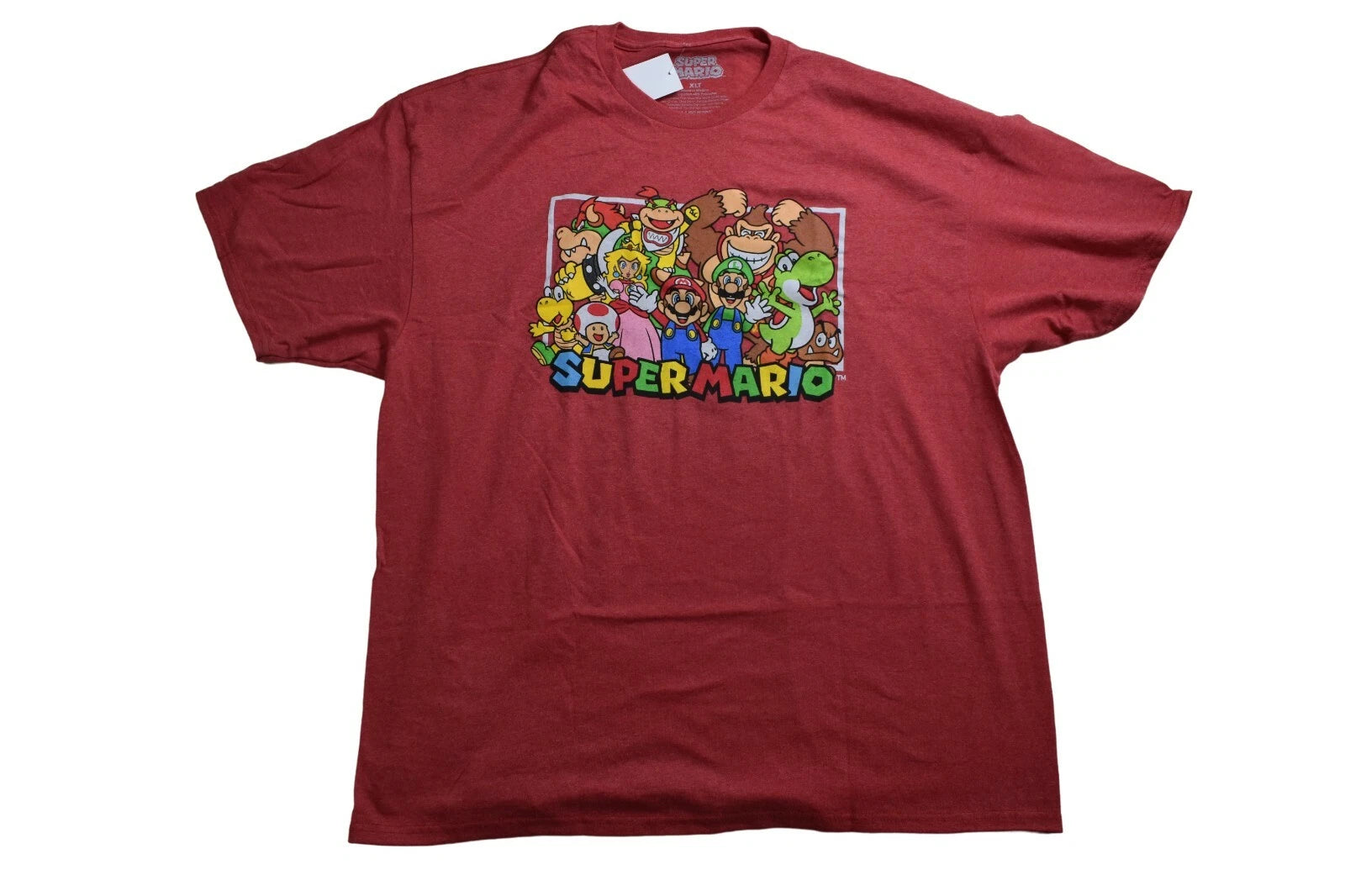 Super Mario Brothers Mens Big & Tall Heather Red Shirt NWT LT-4XL