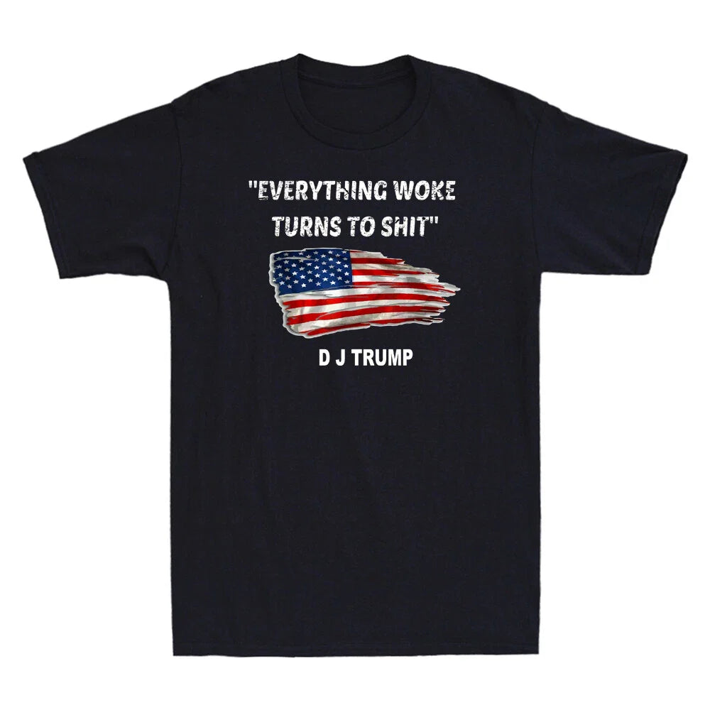 " Everything Woke Turns to Sh!t " Funny Sarcastic Saying Vintage Men's T-Shirt