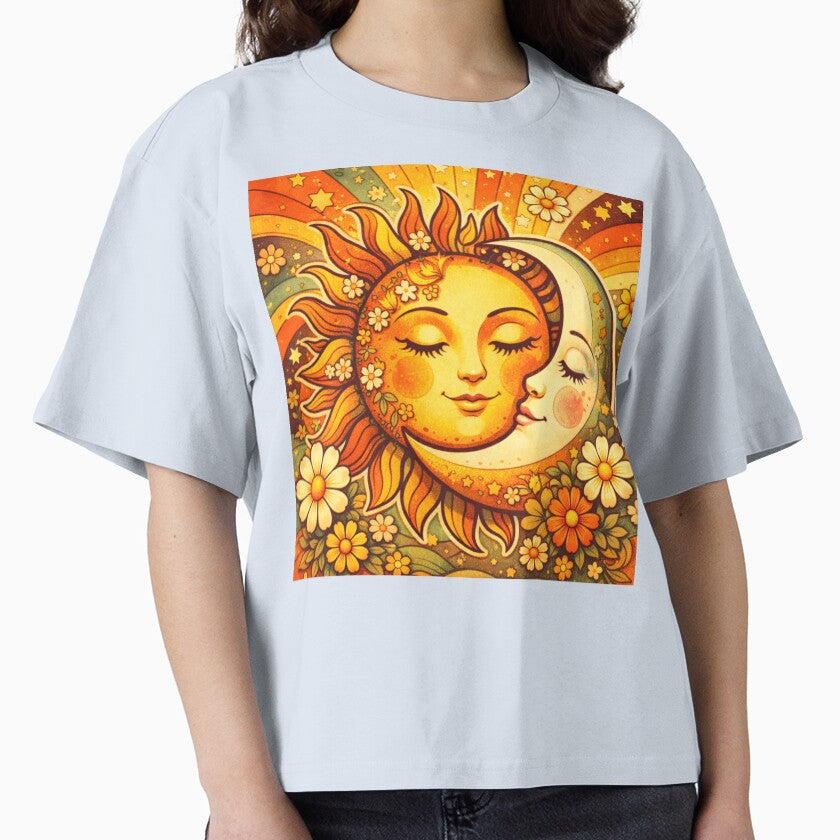 Groovy Boho Sun and Moon - 70s Celestial Aesthetic by Myra365Art