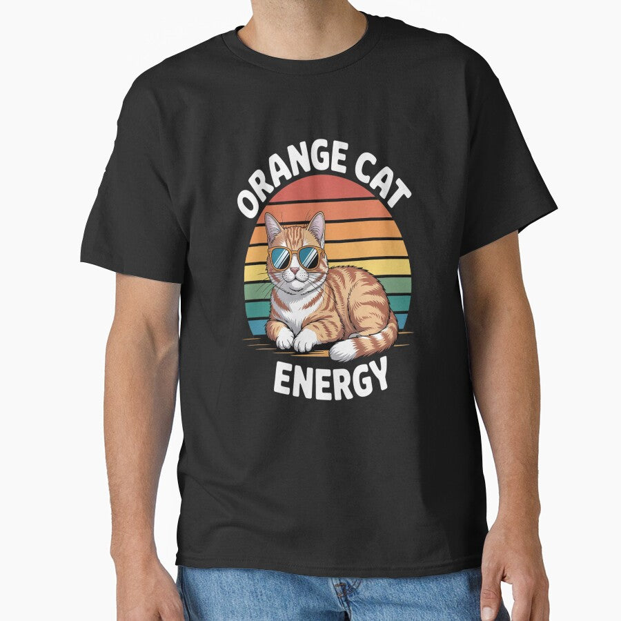 Orange Cat Energy Tabby Cat Men Women Kids by KonopikaaArt