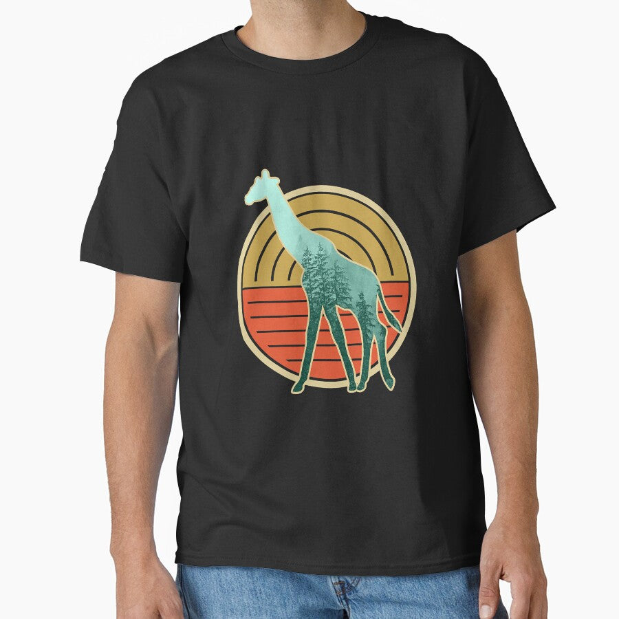 Vintage Giraffe Retro Sunset Wildlife by BundlerVq