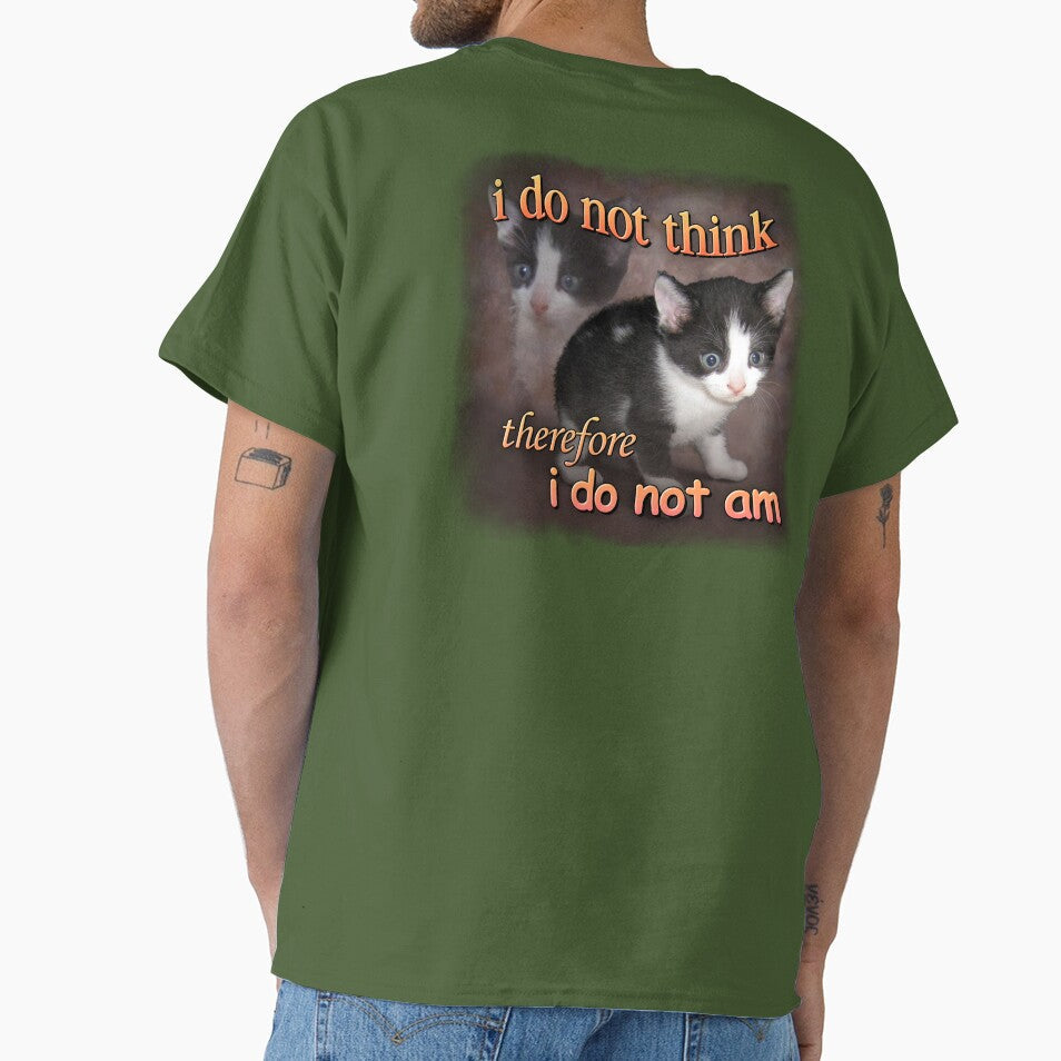 I do not think therefore I do not am - cat meme portrait by snazzyseagull