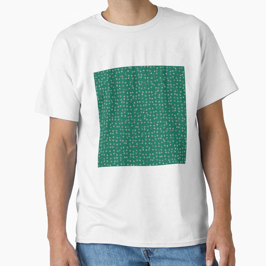 Printed image of diamond snow pattern on green background by JaReVa