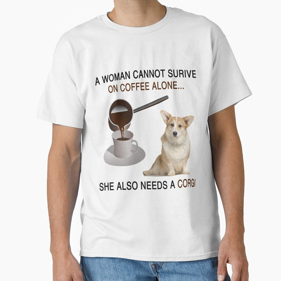 women and corgi and coffee by OmniDeals