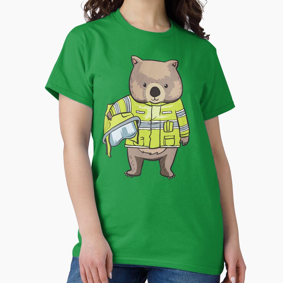 Wombat Wombats Firefighter Australia Hero Gift by LouiseLamoure