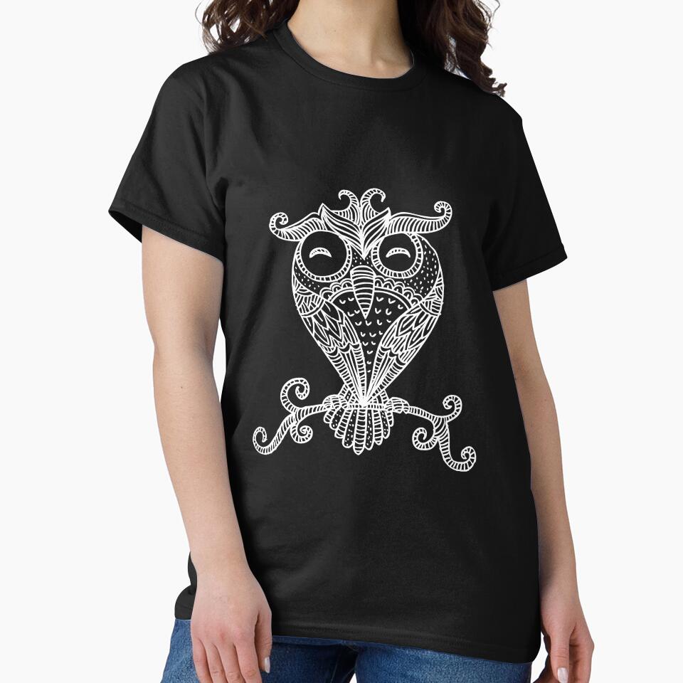 Vintage Boho Bohemian Owl On Branch by SkyCloudBlue