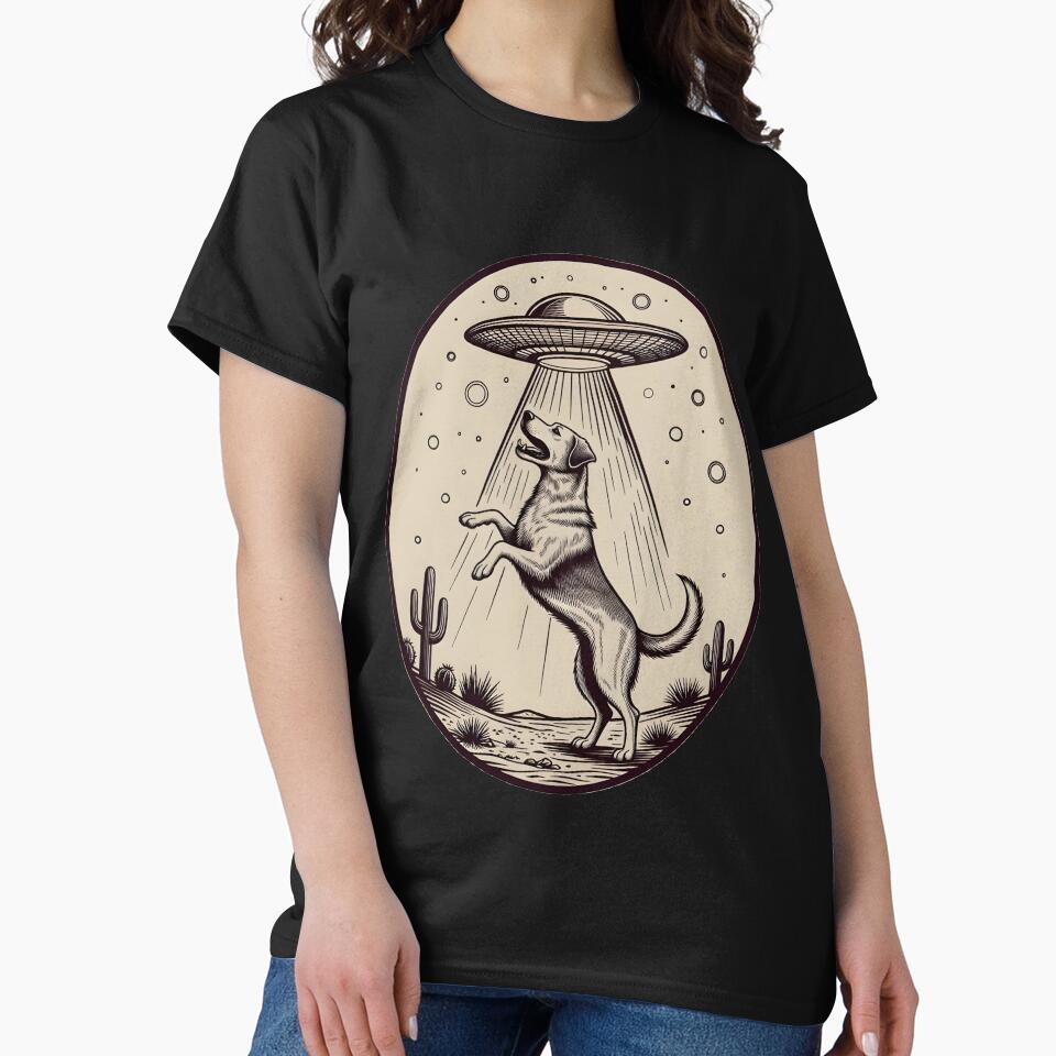 Desert Dog Abduction UFO Illustration by Clauxel