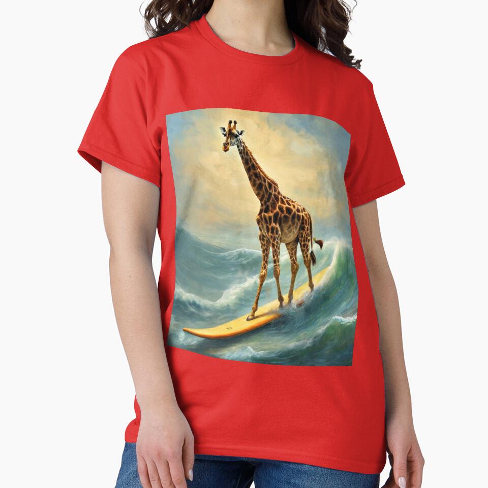 "Giraffe Surfing: A Captivating Image of Wildlife in Action" by Artisticanvas