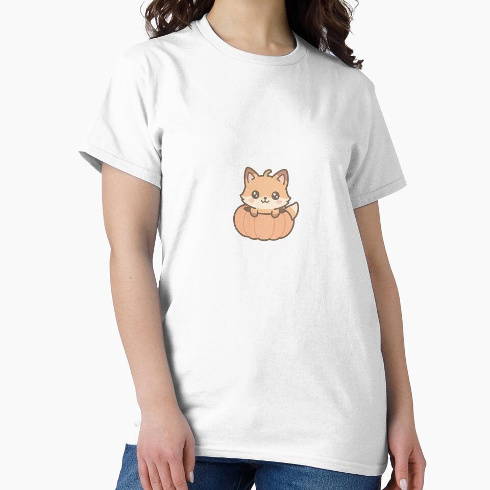 Kawaii Fox in Pumpkin – Cute Chibi Autumn Design by Meow-WoofDesign