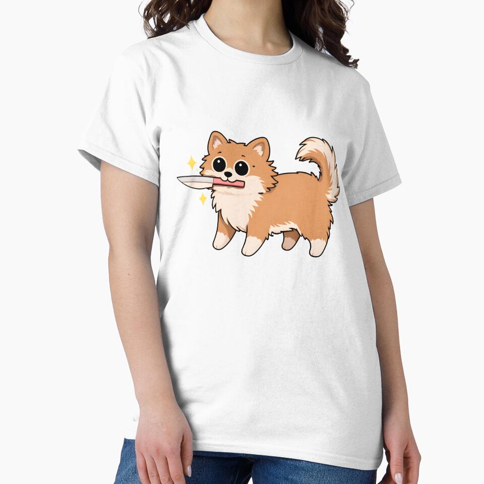 Cute Dog With Knife – Funny Cartoon Puppy Meme by Senkov