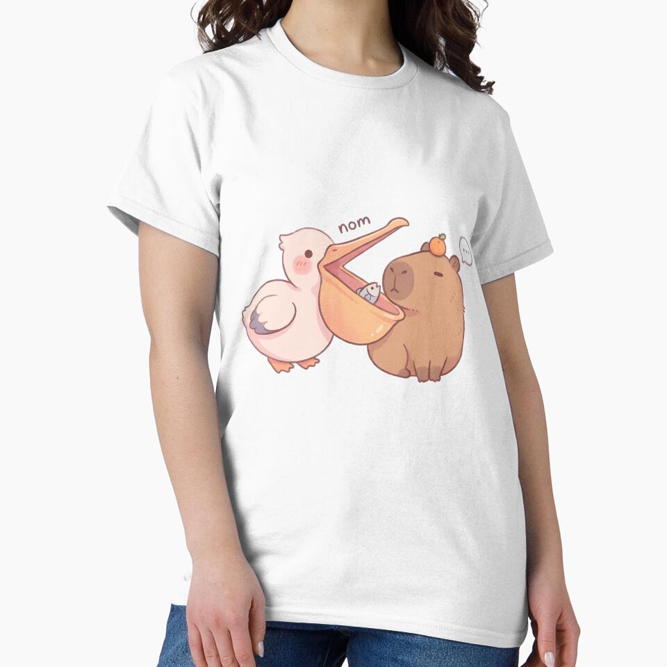 Capybara and pelican by Kimicute
