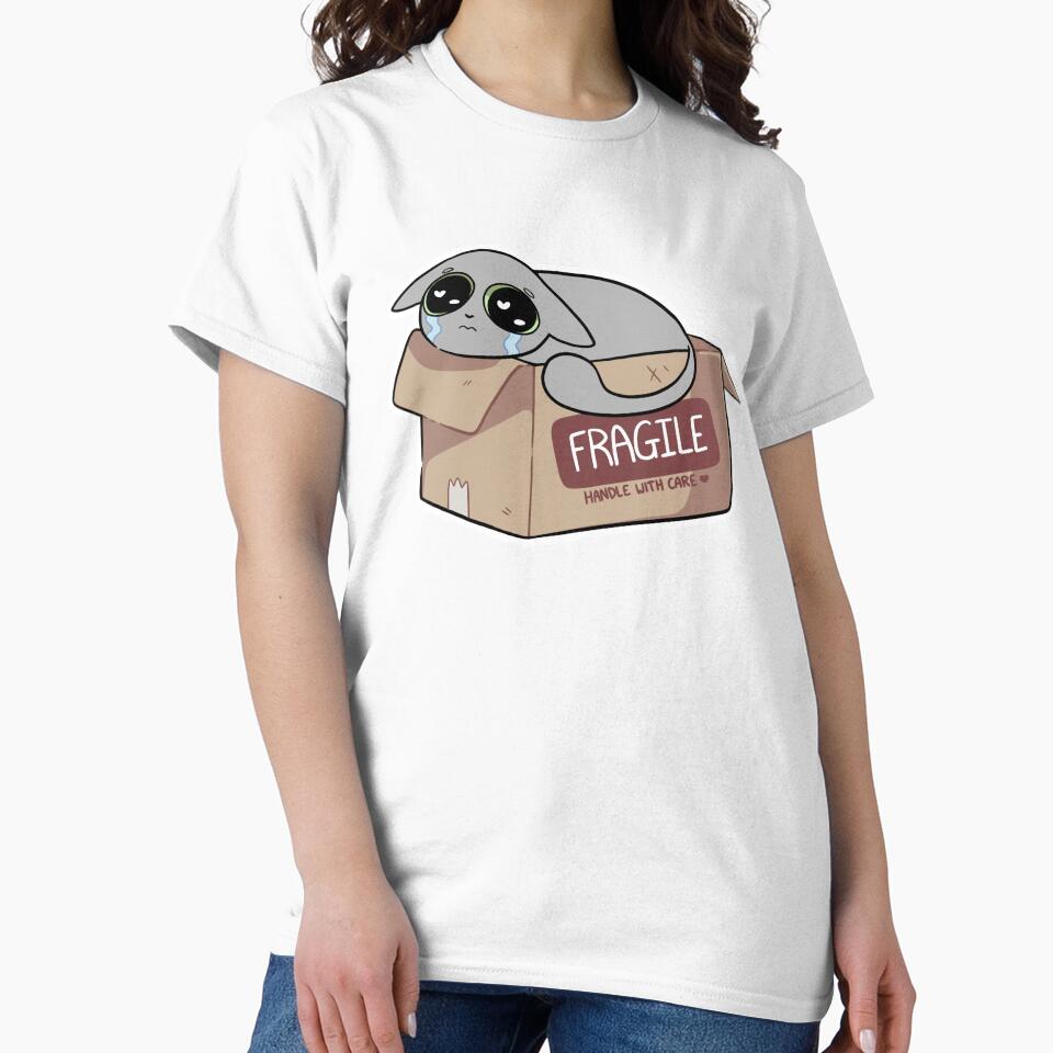 Fragile Handle with Care! (gray cat) by sarakayy
