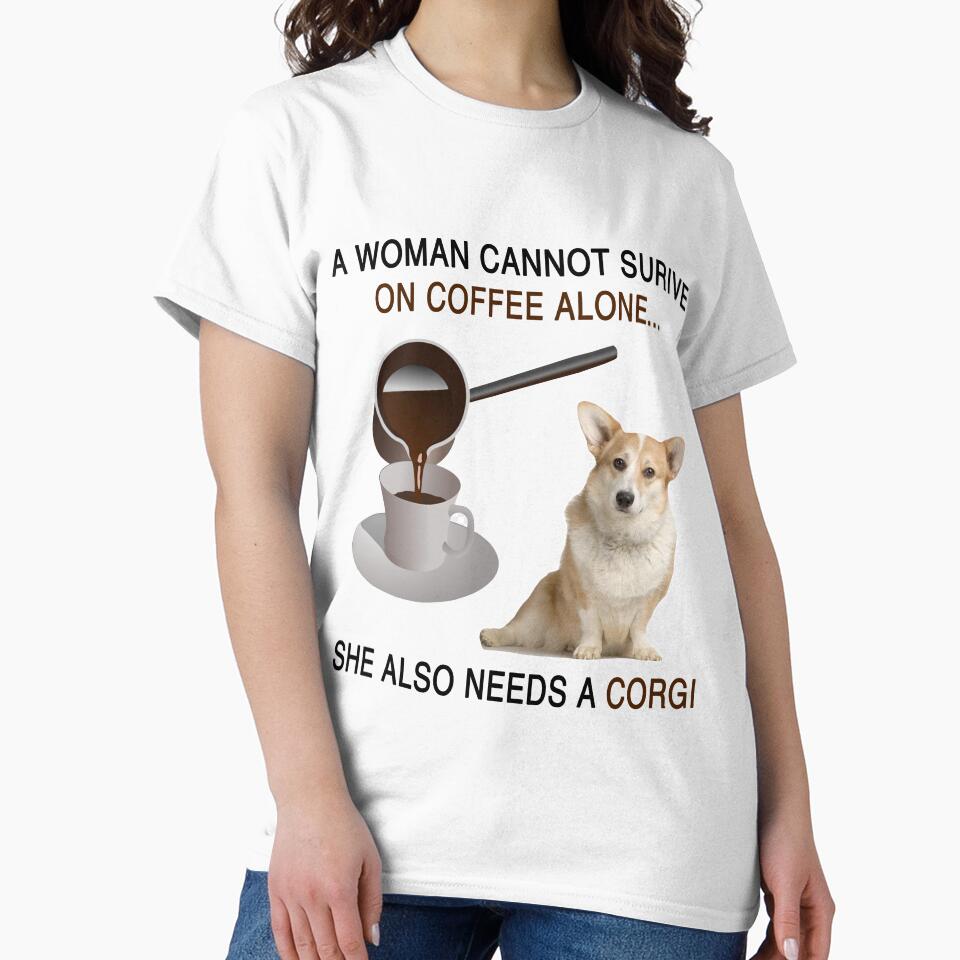 women and corgi and coffee by OmniDeals
