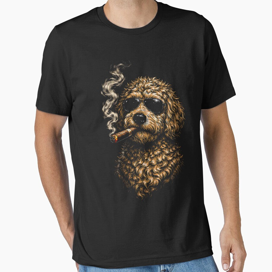 Goldendoodle Dog Smoking Cigarette Funny Goldendoodle Meme by FrankIsabel