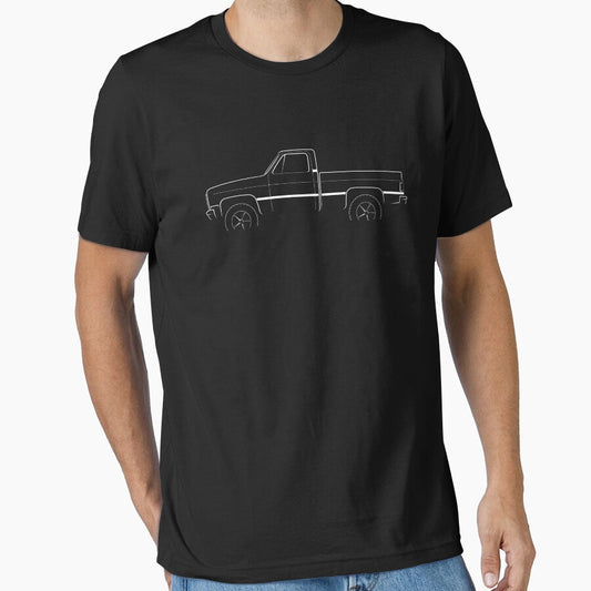 4x4 Chevy Silverado - profile stencil, white by mal-photography