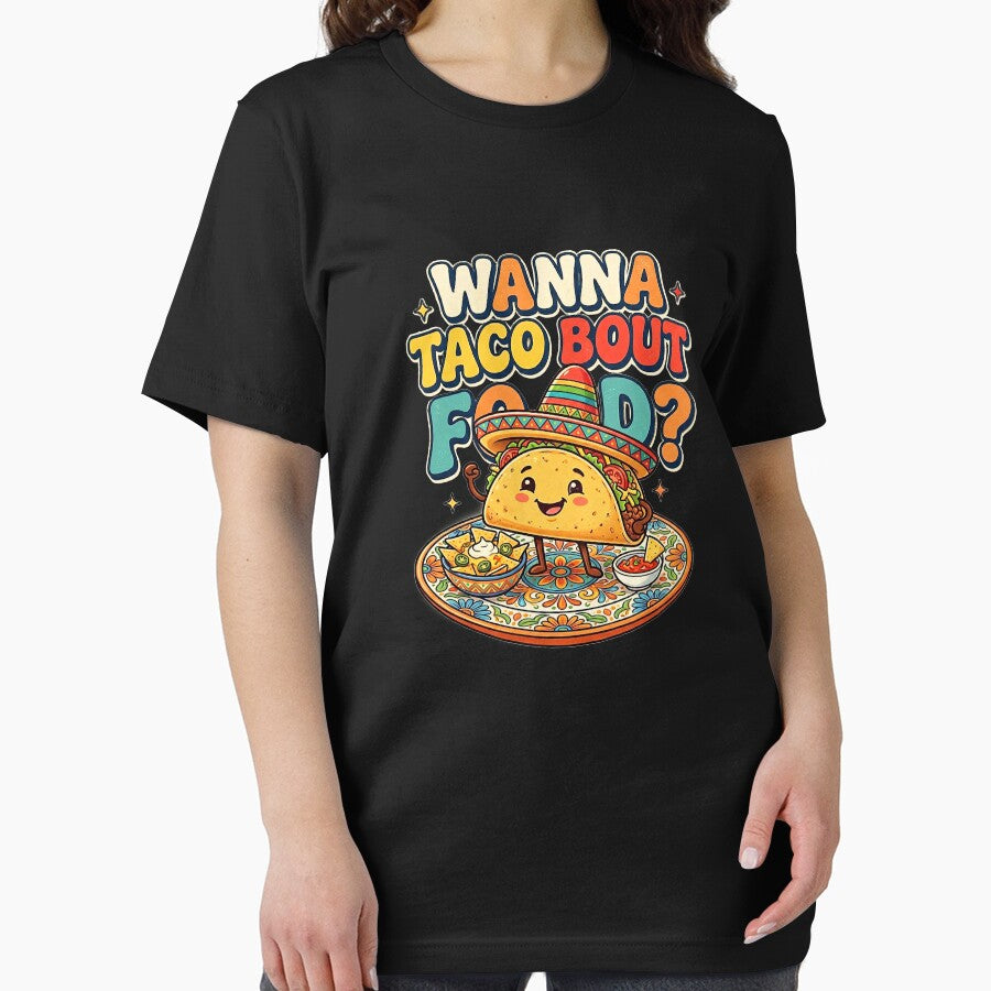 Wanna Taco Bout Food? Cute Taco Pun Illustration by Verycutethings
