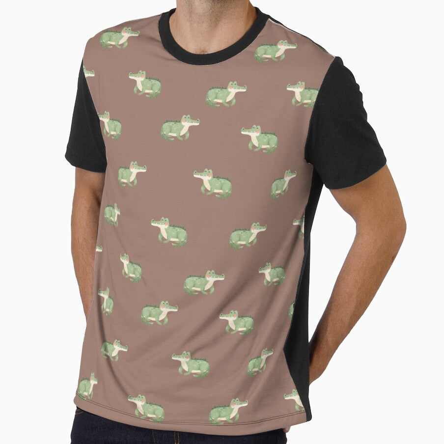Watercolor Crocodiles on Brown by KSimpson838