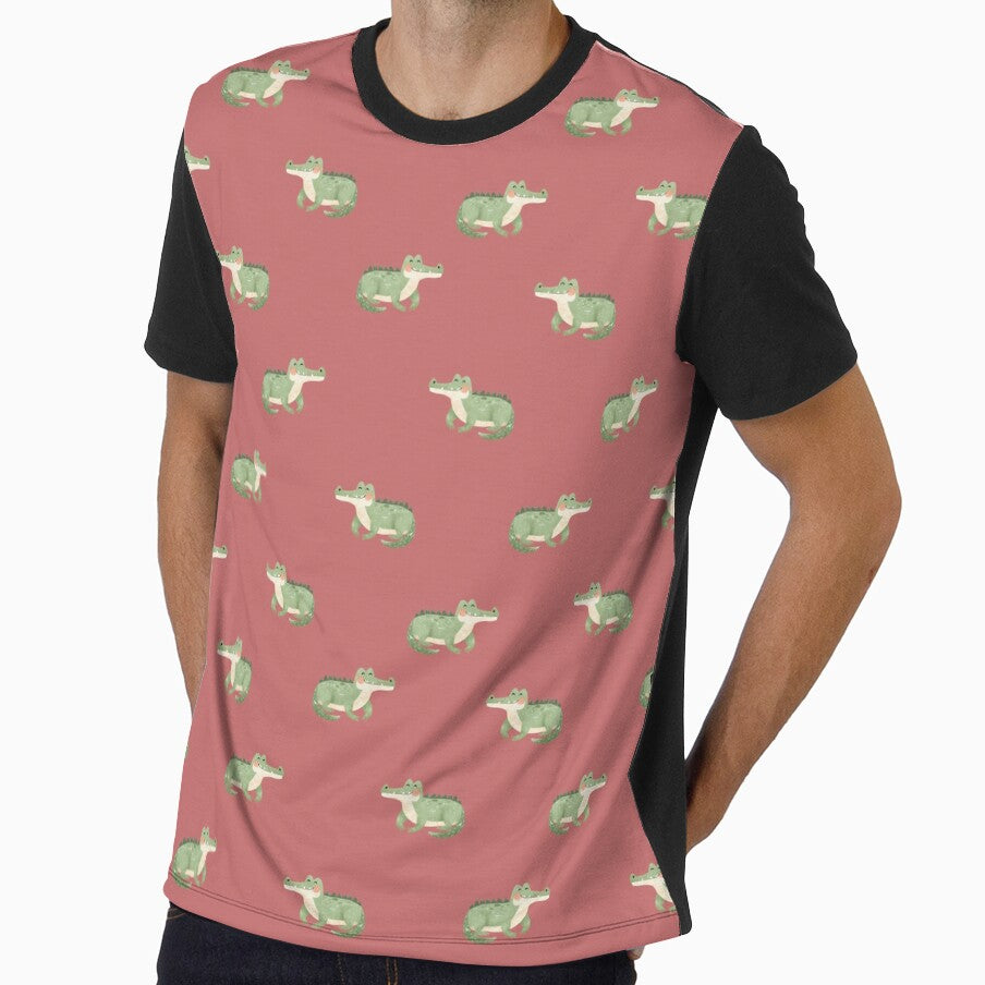 Watercolor Crocodiles on Faded Red by KSimpson838
