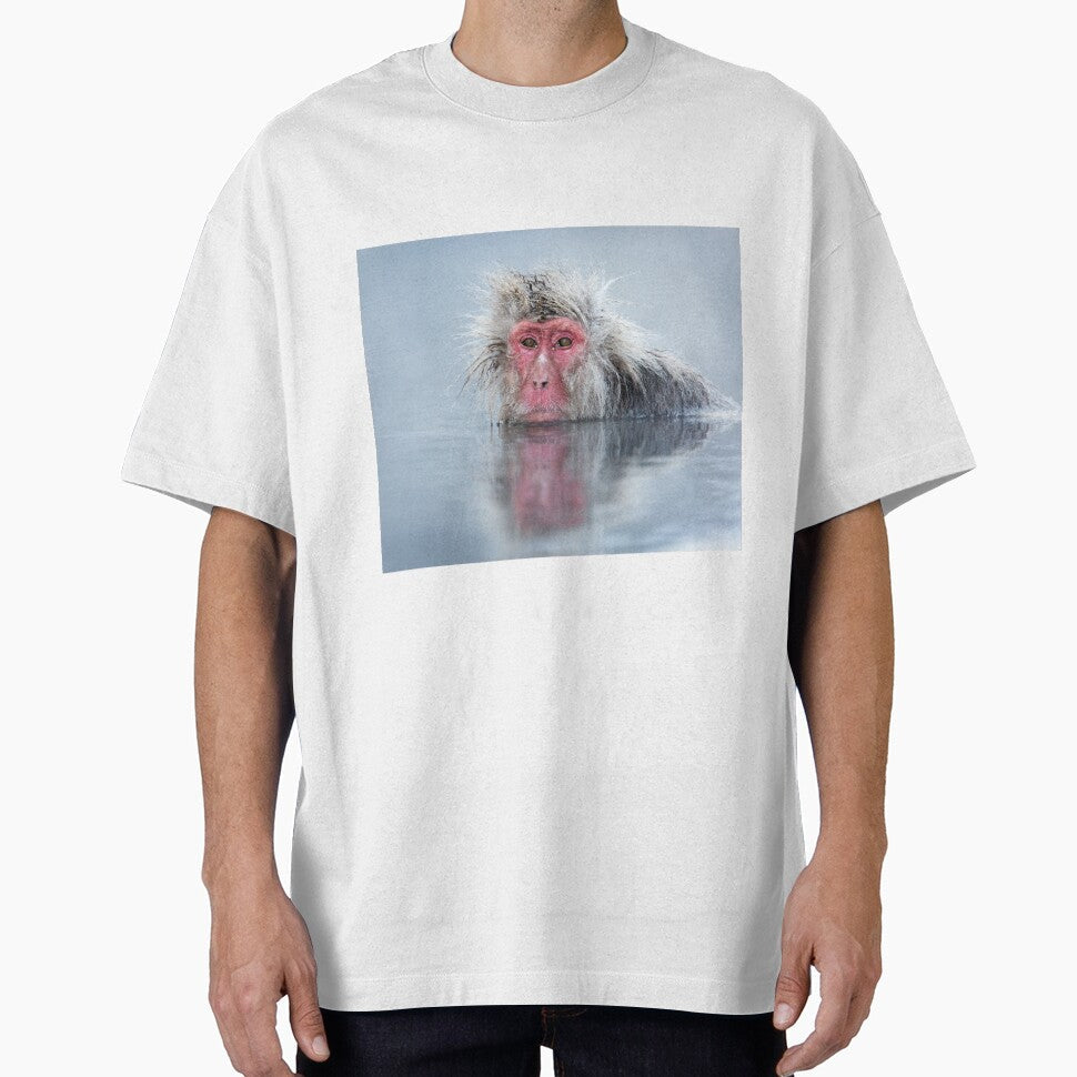 Wildlife Portrait - Snow Monkey Reflection (Japan) by Kellie Netherwood