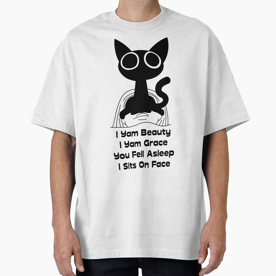Funny Cat Sitting On Face by CatShirtDotShop