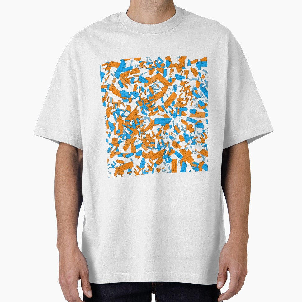 The big bang of debris -sci fi art - orange blue by Thecolorschemer