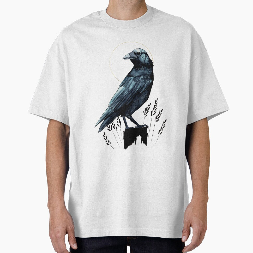 Watercolour crow illustration by Elliezart