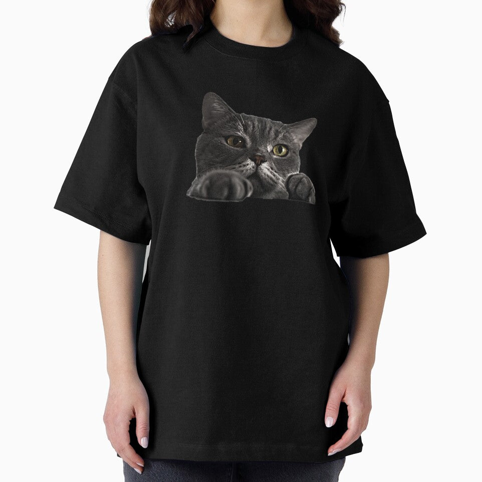 Cute Peeking Cat - Funny Curious Kitty Illustration by NoxLand