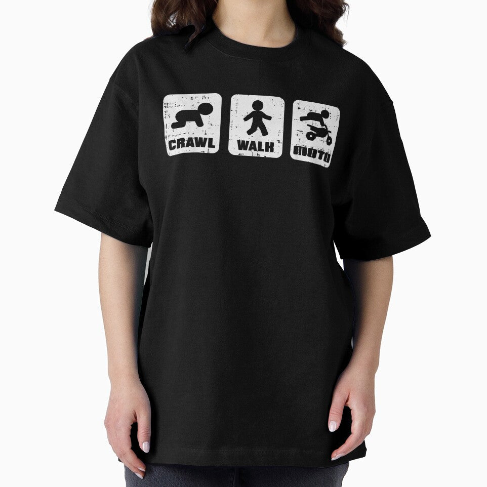 Crawl Walk Moto Funny Motocross Dirt Bike Track Racing Gift, Basic Novelty, Graphics by YehorStore