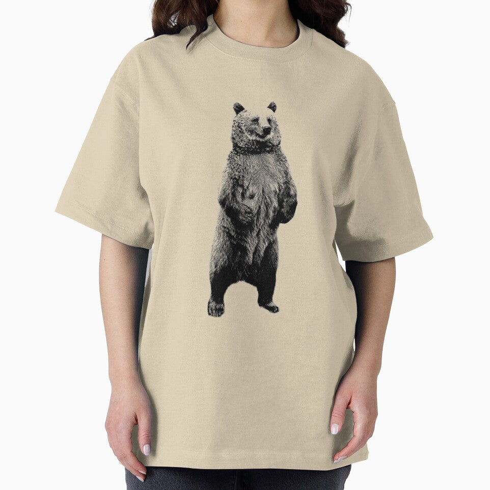 Bear Standing Up. Wildlife Digital Engraving Image by Digital Eclectica
