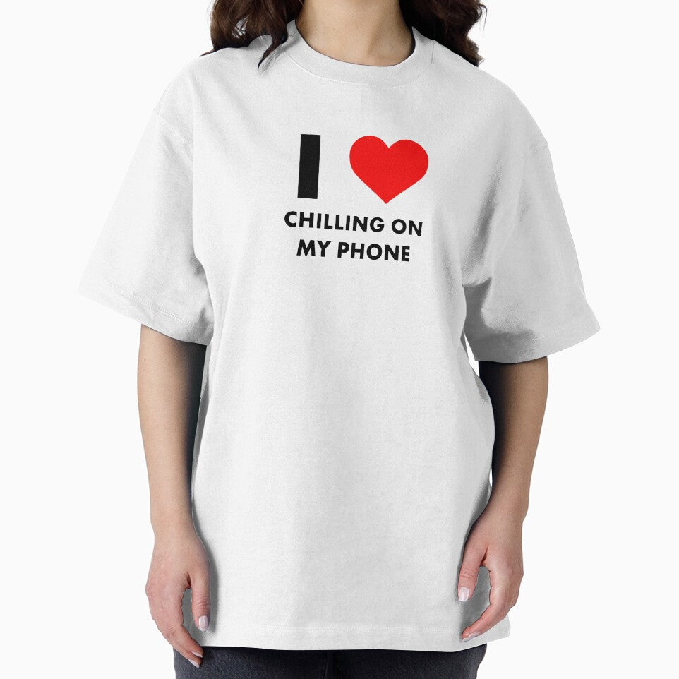 I Heart Chilling On My Phone Design by geckodesign
