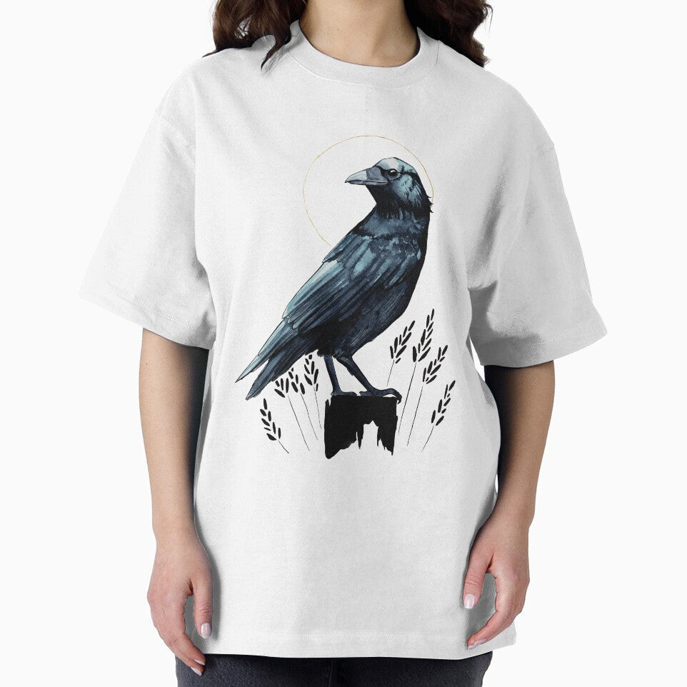 Watercolour crow illustration by Elliezart