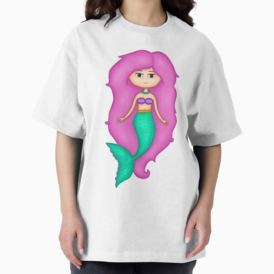 Adorable Mermaid With A Precious Face Drawn in The Kawaii Style - Perfect For Decorating Baby's Nursery by CreativeCranium