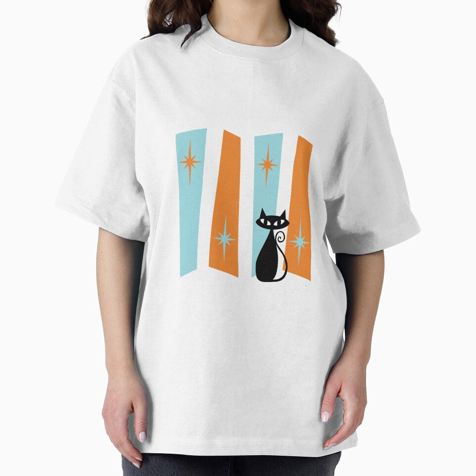 Atomic Cat, Mid-Century Modern Retro Geometric Kitty by Jenna McCarter Patchett