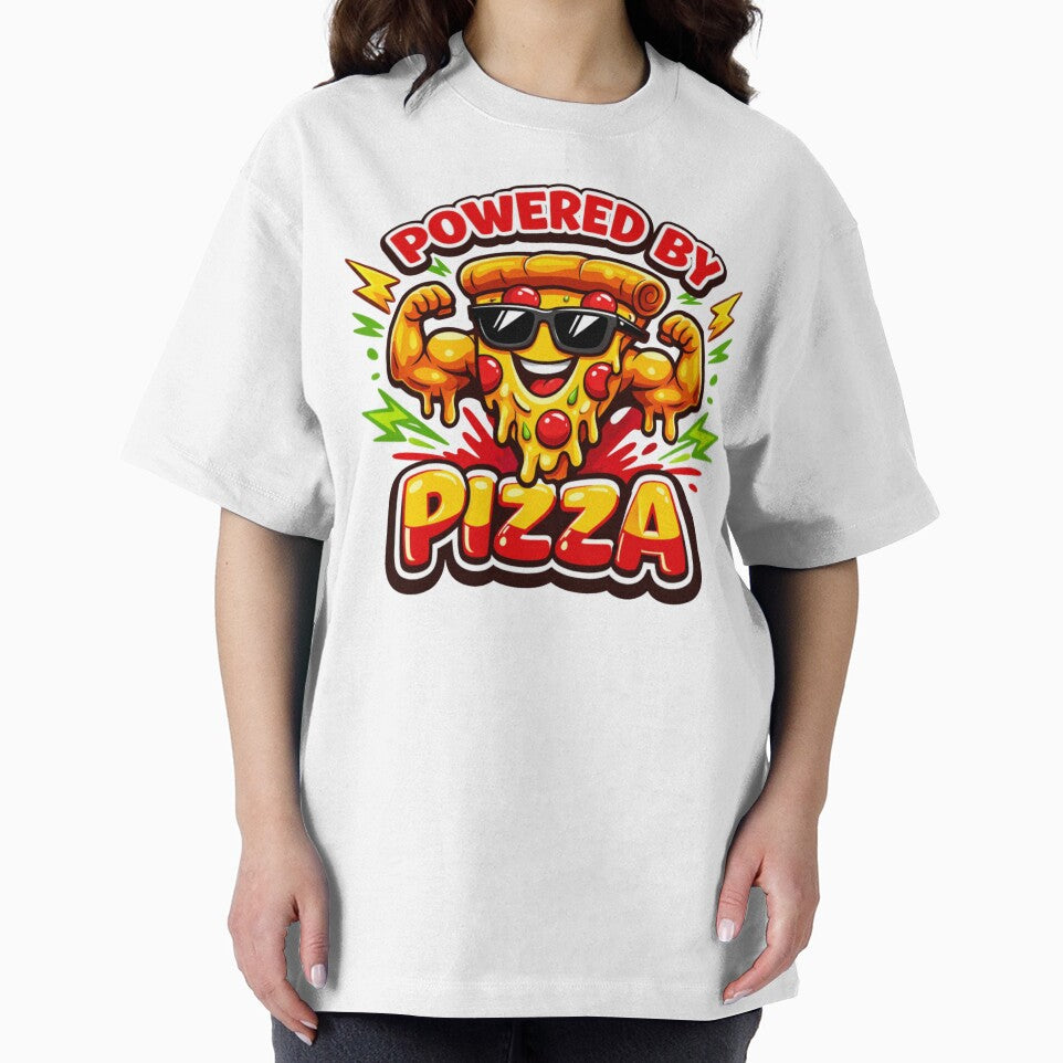 Powered by Pizza – Funny Pizza Lover Food Humor Design by rushaib
