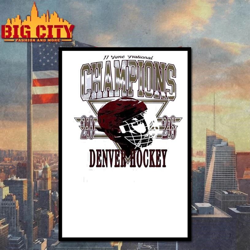 Denver Pioneers NCAA Hockey 11 Yime Ivational National Champions helmet Shirt